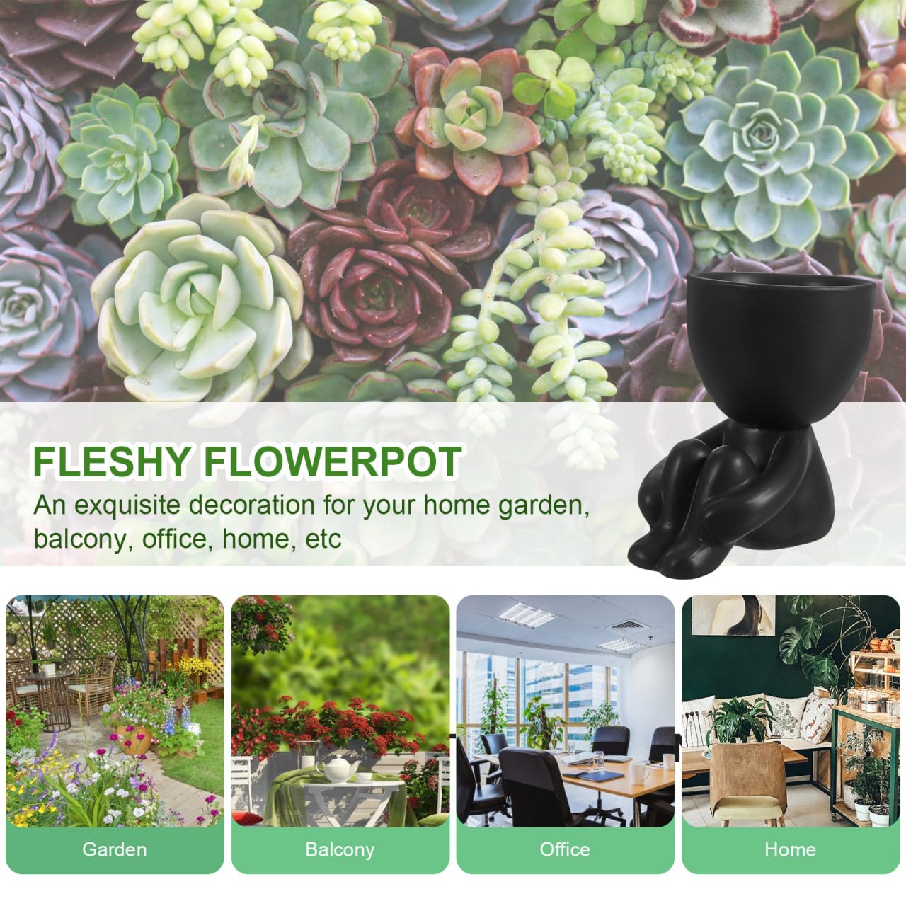KESYOO Creative Ceramic Succulent Plant Pot with Modern Design Flower Holder Container for Indoor Outdoor Garden Gift for Plant Lovers and Succulent Enthusiasts