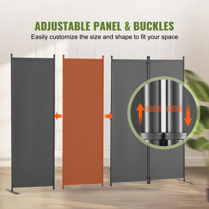 VEVOR Room Divider, 4 Panel Room Dividers and Folding Privacy Screens, Fabric Partition Room Dividers for Office, Bedroom, Dining Room, Study, Freestanding, Grey