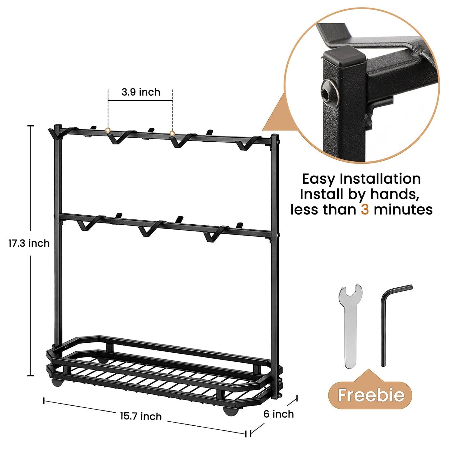 FANGSUN Large Coffee Mug Holder Stand Countertop, Tree Rack for 14 Mugs, 2 Tier Counter Display Storage, Metal Wire Tea Cup Holder for Coffee Station Kitchen Organizer, Not Included Mugs