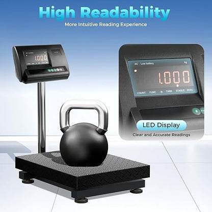 Livestock Scale Kit, 5000LBS High Precision Indicator Floor Scale with 4-Wire Junction Box 2.5T Load Capacity Animal Scale Kit for Cattle Pigs Sheep Goats Waterproof