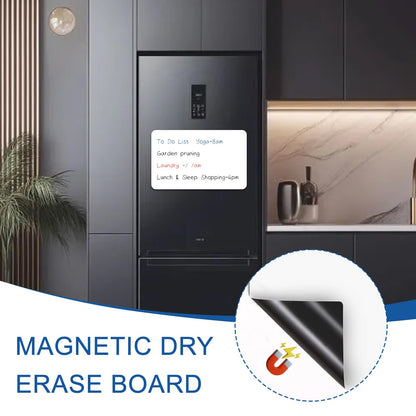 Magnetic Dry Erase Whiteboard for Fridge - 20x12 Inch Flexible Memo Board, 8-Piece Set with 1Whiteboard, 6 Markers & 1 Pen Holder, Reusable Magnetic Refrigerator Board for Kitchen, Office, Home& Dorm