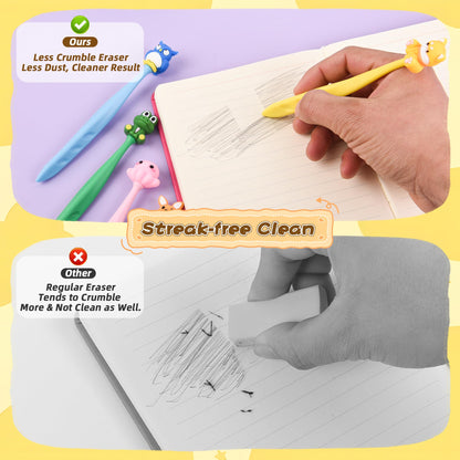 48 Pcs Cute Animals Bobblehead Eraser for Pencils Kawaii Erasers Cute School Supplies Fun Cartoon Erasers Back to School Supplies Birthday Classroom Gifts