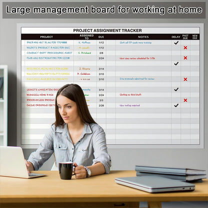 Lincia Large Magnetic Project Planning Management Vision Board 24 x 36 Reusable Office Whiteboard Make Ready Board Property Management Wall Project Planner for Managers Entrepreneurs