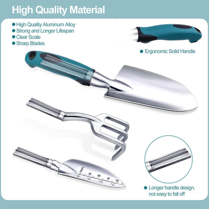 Kynup Garden Tools, Gardening Tools Set with Garden Hand Shovel, Garden Trowel, Rust Resistant Gardening Essentials, Supplies, Garden Stuff, Gardening Gifts Kits for Women