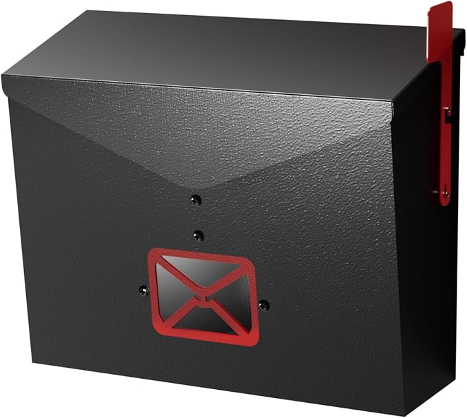 Steel Wall-Mount Mailbox for House,Rust-Proof Metal Mail Boxex, Large Capacity Post Box,Mailboxes for Outside(Triangle No Lock)