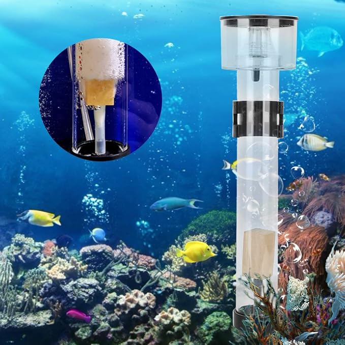 Joyzan Protein Skimmer, Fish Tank Separator Aquariums Acrylic Mini Protein Oil Removal Filter Film Processor Separating Accessory External Hang Back Saltwater Farming Small Coral Aquatic Pet Supplies