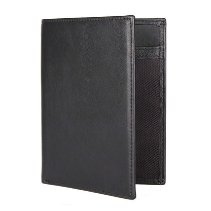 Polare RFID Blocking Napa Leather Passport Holder Travel Wallet For Men and Women (Black)