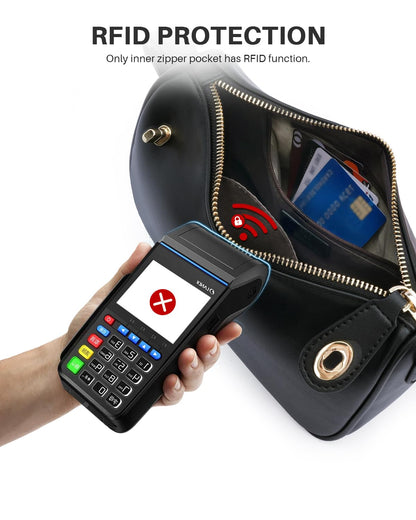 CHOLISS Shoulder Bag for Women, RFID Anti-Theft Crossbody Bags for Women, Vegan Leather Purse Handbags with Zipper Closure