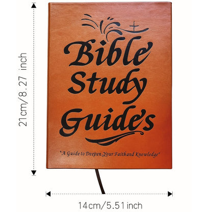 66-Page Bible Study Guide & Devotional Journal - PU Leather Cover, Scripture Summaries, Daily Reflections | Beginner-Friendly Spiritual Growth Notebook | Christian Gift Idea (Brown)