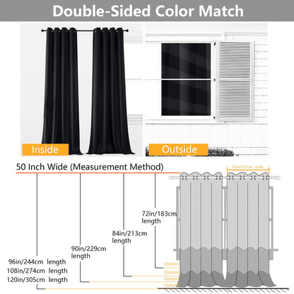 Simplebrand Halloween Black Out Curtains for Bedroom 72 Inches Long 2 Panels Set, Solid Thermal Insulated Privacy Room Darkening Window Curtains for Living Room, Soft Blackout Drapes, W50 x L72 Inch