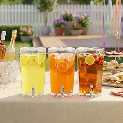 Lifewit 1 Gallon Drinks Dispense for Partiesr, Small Beer Dispenser, Plastic Beverage Pitcher for Cocktail, Soda, Tea, Juice Container for Lenmonade Stand, Mimosa Bar Supplies, 27 x 16 cm/10x6" 2 Pcs