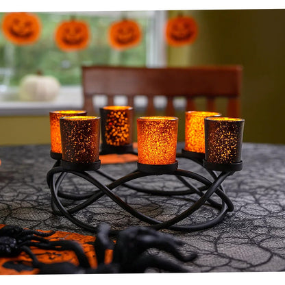 Seraphic Halloween Decorations for Indoor Table Centerpieces, Orange/Black