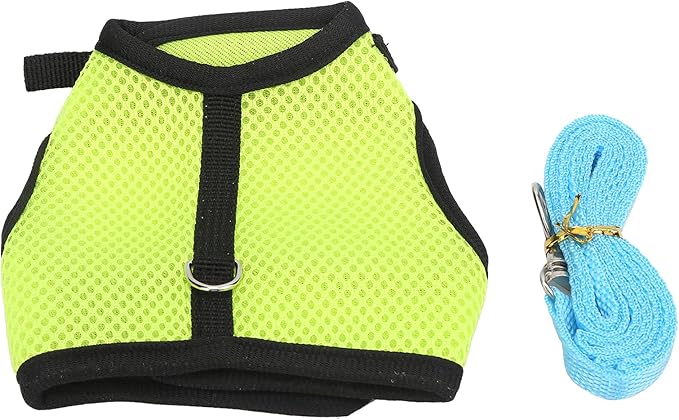 Honio Mesh Chest Back for Rabbit, Pet Mesh Traction Harness Mesh Cloth Mesh Harness for Rabbit for Guinea Pigs for Dogs for Rabbits for Little Pigs (Fruit Green)