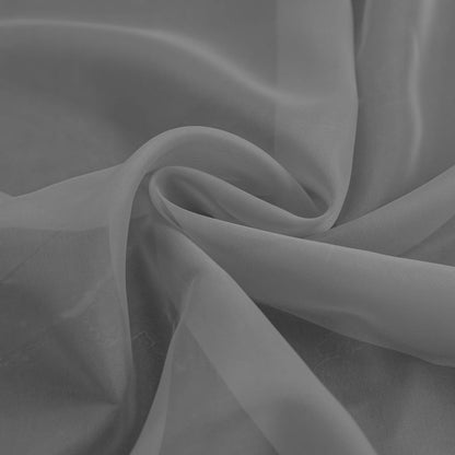 TOAVA DECO Grey Sheer Window Scarf Valance for Windows Gray Sheer Scarf Curtains 216 Inches Long for Living Room Bedroom Curtain Drapes Wedding Party Canopy Bed 52×216
