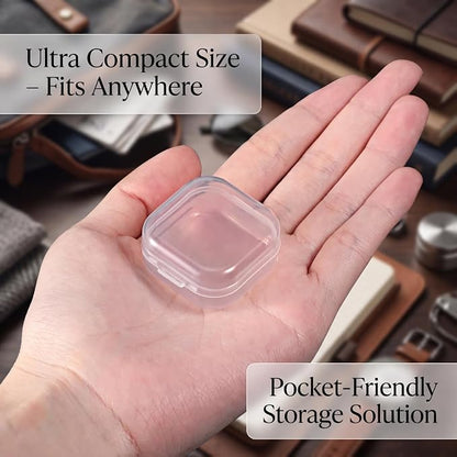Jetec 6 Pieces Mini Plastic Clear Beads Storage Containers Box for Collecting Small Items, Beads, Jewelry, Business Cards, Game Pieces, Crafts (1.4 x 1.4 x 0.7 Inch)
