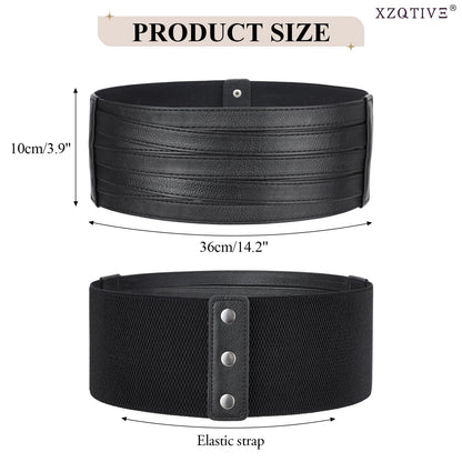 XZQTIVE Wide Elastic Belts for Women Dresses Black Waist Corset Belt for Women Fashion Wide Stretchy Belts, Black, 70cm