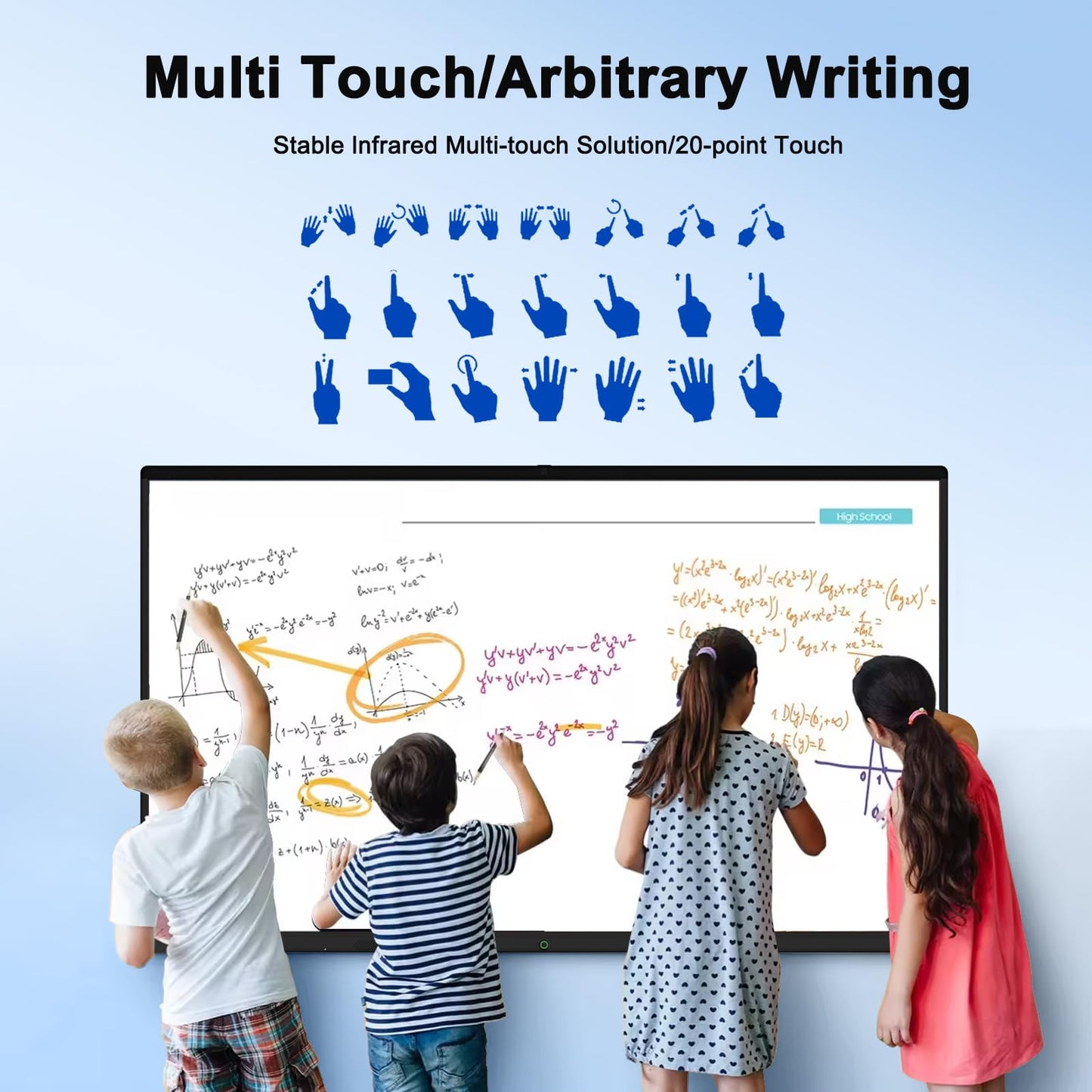 65″ Smart Board, 4K UHD Touchscreen Display Electronic White Board,Android 14 Built in Ultra High Definition Camera Open App Ecosystem, Interactive Whiteboard for for Business Office Classroom Home