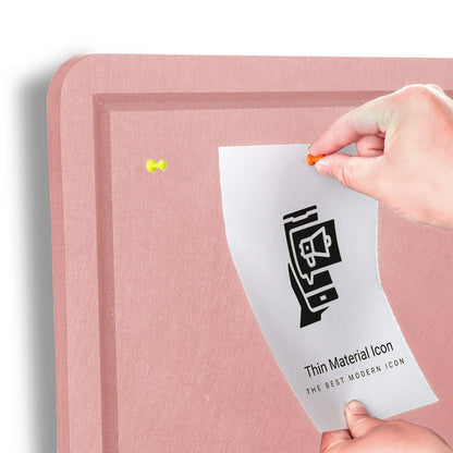 Large Bulletin Board - 60 X 36 inches Decorative Felt Pin Board - 5' x 3' Cork Board Alternative for Wall - Foldable Photo Board Self-Adhesive Vision Board Prayer Board with 30 Pushpins - Pink