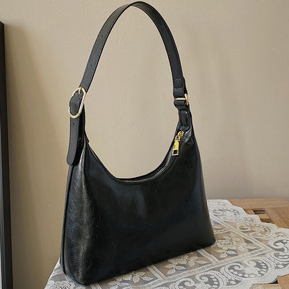 Liziblloy Shoulder Bag for Women Small Retro Vegan Leather Handbags Trendy Purses 2025 Cute Mini Vintage Hobo Underarm Bag,Black
