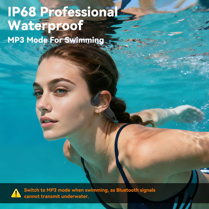 RR SPORTS Bone Conduction Bluetooth Headphones-SwimBeats,IP68 Waterproof Swimming Headphones with 32GB MP3 Player, Lightweight Open Ear Design for Swimming/Surfing/Marathon/Cycling(Orange
