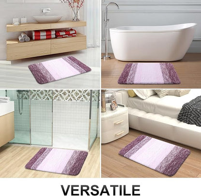 OLANLY Bathroom Runner Rugs Mat 44x24, Extra Soft Absorbent Microfiber Bath Rugs, Rubber Backing, Quick Dry, Washable Long Bath Mats for Bathroom Floor, Tub and Shower, Home Decor Accessories, Mauve