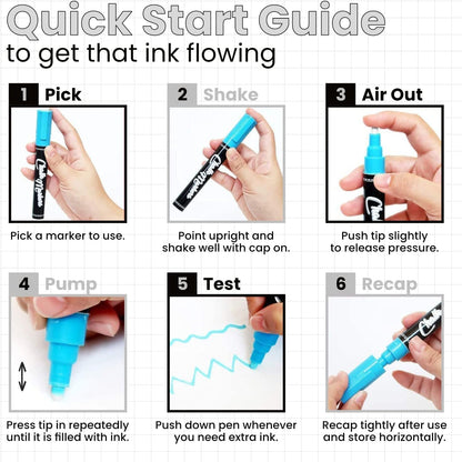 Chalkola 5 Grey Chalk Markers - Dry Erase Markers for Blackboard, Chalkboard Signs, Windows, Glass, Car | Variety Pack - Chalkboard Chalk Pens, Fine & Jumbo Size Ink Pen (1mm, 3mm, 6mm, 10mm, 15mm)