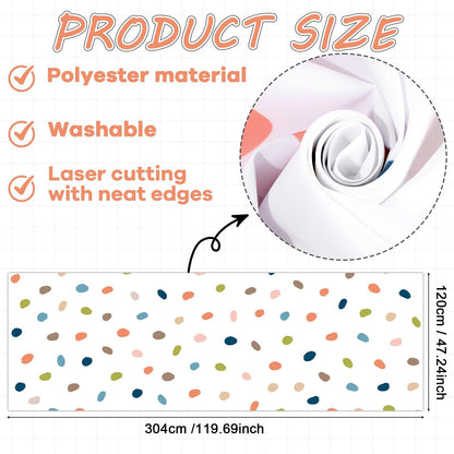 120x47 in Bulletin Board Fabric Background Back to School Classroom Decoration Large Polyester Photography Backdrop for Class Home Office Wall Decor Pillows Curtains Crafts Boho Dot