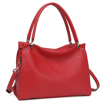 KOGTLA Medium Genuine Leather Tote Handbags for Women, Ladies Soft Satchel Shoulder Purses, Two-Handle Hobo Bags