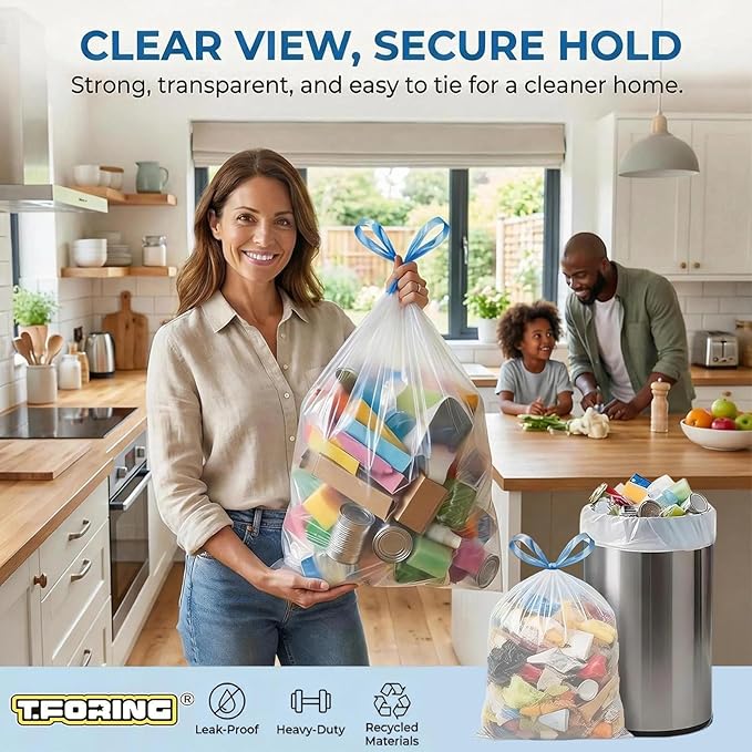 150 Counts 5 Gallon Trash Bags Drawstring