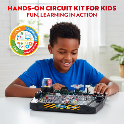 Playz Advanced Electrical Circuit Board Engineering Kit for Kids with 328+ STEM Projects on Electricity, Voltage, Currents, Resistance, & Magnetic Science | Gift for Children Age 8-13+