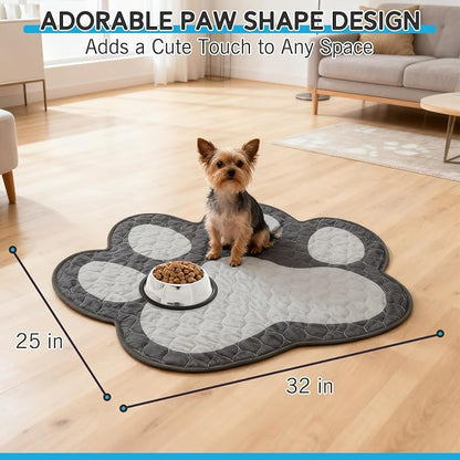 Washable Pee Pads for Dogs - 32”x25” 2PCS,Cute Paw Shape Whelping Pad for Puppy Training,Playpen Crate Bed Floor Protector, Reusable Dog Potty Pads Non-Slip,Super Absorbent & Odor Controlling