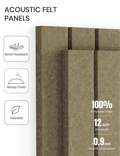 Large Felt Bulletin Board 48" x 36" Cork Board Alternative-12 Pack with 70 Safe Removable Adhesive Tabs, Cork Boards for Walls Cork Board for Home Office Classroom Pin Board-Earth Brown