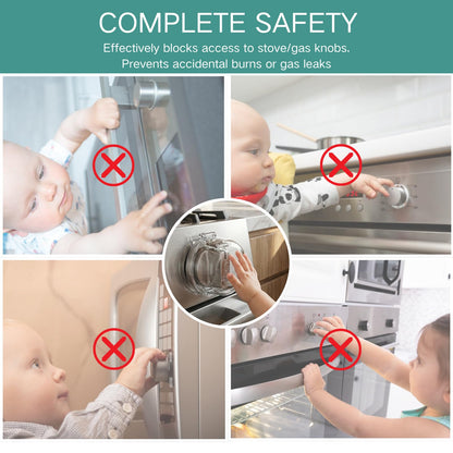 5 Pack Stove Knob Safety Covers – Child Proof Gas Stove Knob Covers, Universal Oven Lock Safety for Baby, Heat-Resistant Plastic Stove Knob Guards for Kitchen Safety (Clear)