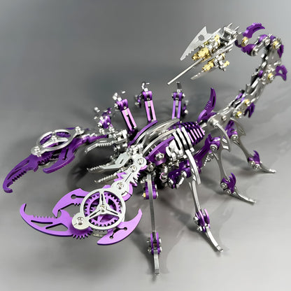 3D Metal Scorpion Puzzles for Adults: 3-D Puzzles Metal Model Kits to Build DIY Assembly Mechanical Puzzle Building Block Toys with Tool Brain Teaser Craft for Home Decor (Metal Scorpion-Purple)