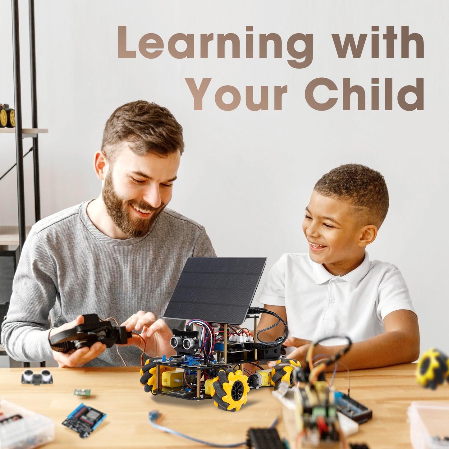 Robotics Kit for Kids Ages 8–12,ACEBOTT STEM Robot Car with Solar Powered,Compatible with Arduino & Scratch,STEM Toys for Boys Ages 8–12,App & Remote Control,Programmable ESP32, for Boys and Girls