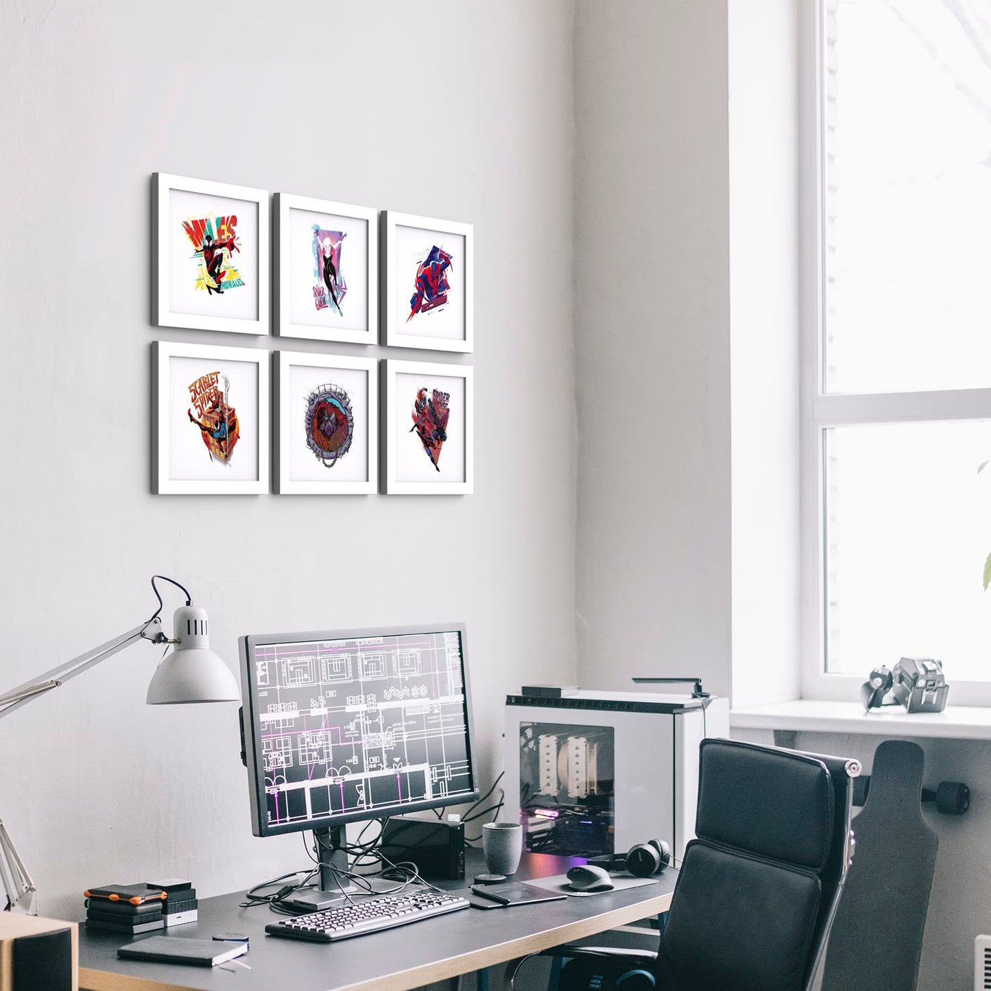 Trends International Gallery Pops Spider-Man: Across the Spider-Verse - Spider-Gwen Glitch Wall Art Wall Poster, 12.00" x 12.00", White Frame Version