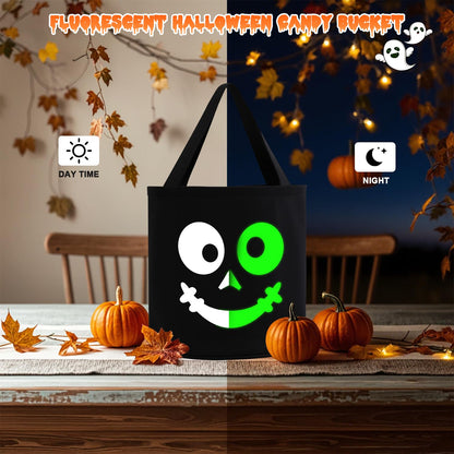 JCJ 3PCS Trick or Treat Bags Halloween Basket Candy Bucket Multipurpose Portable Collapsible Reusable Goody Bucket for Kids Halloween Party Favor