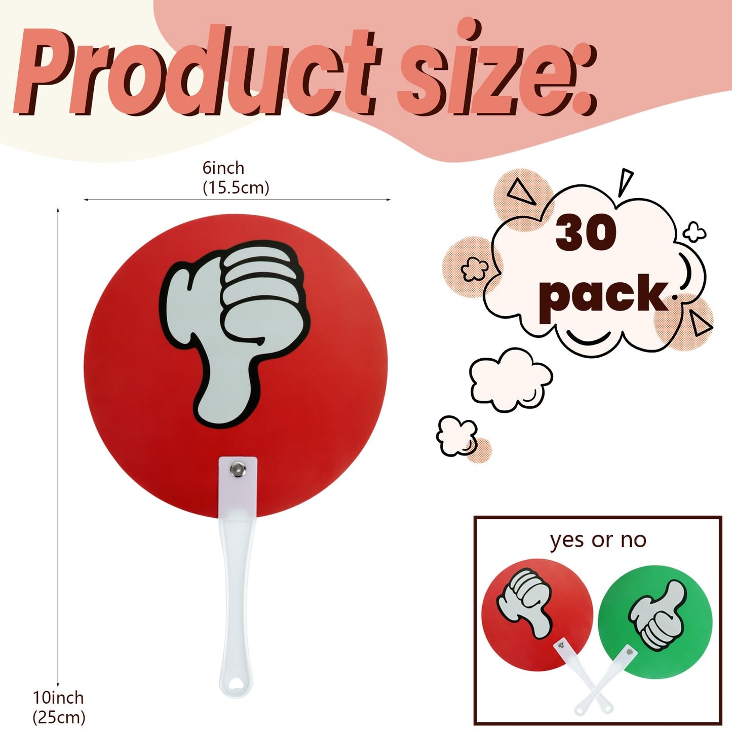 30 Pack Thumbs up Thumbs Down Classroom Voting Paddles Small Group Classroom Supplies Teacher Supplies, Yes or No Classroom Signs Student Supplies