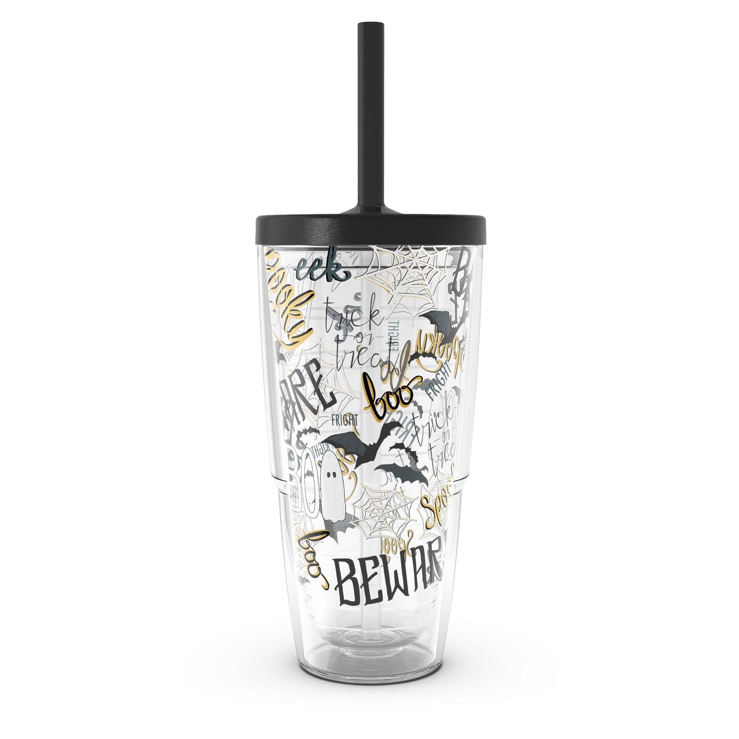 Tervis Halloween Beware Made in USA Double Walled Insulated Tumbler Travel Cup Keeps Drinks Cold & Hot, 24oz with Straw Lid, Classic