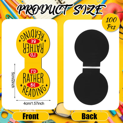 AmazingSpark 100 Pcs Magnetic Reading Bookmarks Bulk Magnet Reading Awards for Book Lover Motivational Book Marker Clips for Students Teacher Office Classroom Incentives