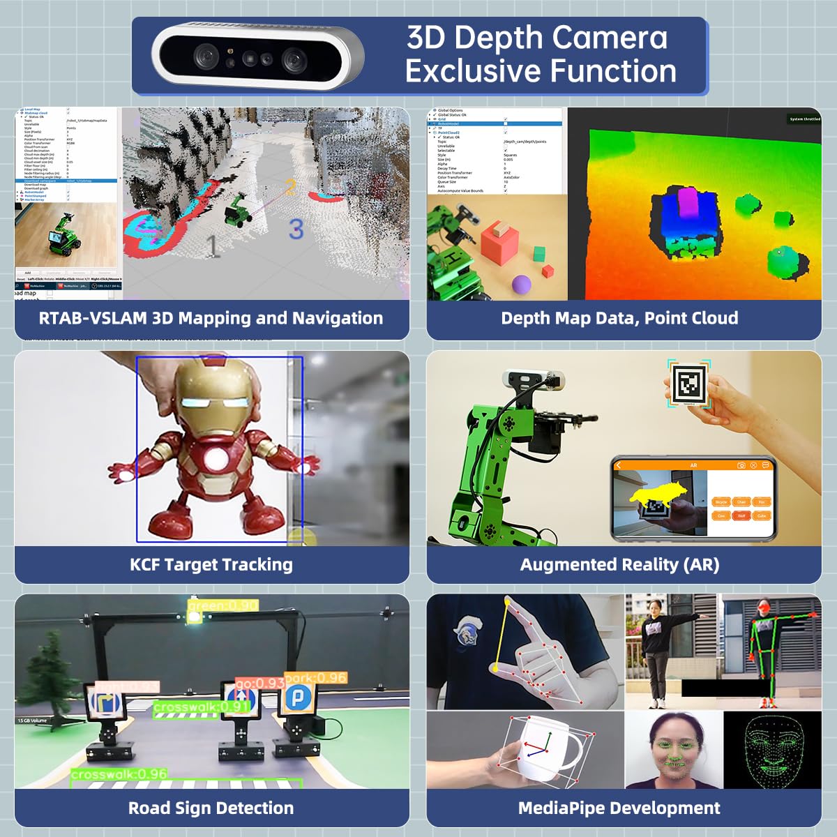 HIWONDER Robot Car with ChatGPT Large AI Model ROS2 ROS1 Education Lidar SLAM Mapping Navigation AI Vision 6DOF Robotic Arm Voice Control Smart Sorting, JetRover Developer Kit & Jetson Orin Nano 8GB