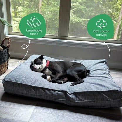 Molly Mutt River Dog Bed Duvet Cover, 100% Cotton Canvas Cover for Dog, Puppy, or Cat Bed, Durable, Washable, and Free of Harmful Chemicals, Medium/Large, 27"x36"x5"