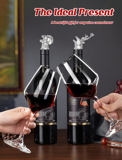 Skull Wine Aerator Pourer Spout, Olive Oil Liquor Bottle Decanter, Silver Plated Creative Gifts for Alcohol Spirits Whiskey Lover