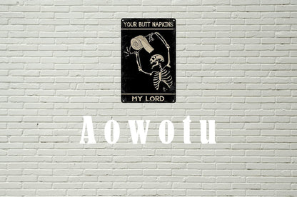 Aowotu Funny Metal Retro Skeleton Decorate Tin Signs Wall Art Perfect For Home Washroom Bathroom Decoration 8x12 Inch