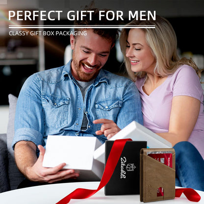 Zitahli Wallet for Men Slim 11 Credit Card Holder RFID Blocking Small Men's Wallet Bifold Minimalist Front Pocket With Mens Gifts Box