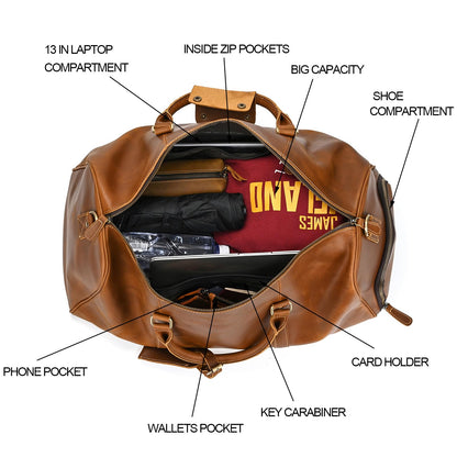 SAIION Leather Duffel Bags for Men and Women, 20 Inch Full Grain Leather Travel Overnight Weekend Duffel, 9804 Light Brown