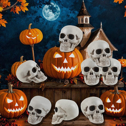 Junware 20 Pcs Halloween Skulls Realistic Looking Skulls Skeleton Head for Halloween Bar Home Table Decoration Model Human Skeleton Statue (1.6 x 1.8 x 2.3 Inches)