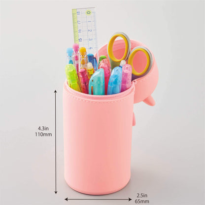 LIHIT LAB Kawaii Japanese Dog Large Stand Up Pencil Case For School Office College, Cute School Supplies, Animal Pen Holder Pencil Pouch Holder Girls, Artist, Boston Terrier (A7714-8)