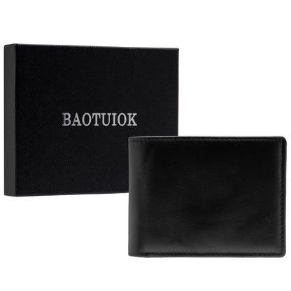baotuiok Mens Bifold Leather Wallet with 14 Card Slots, 2 ID Windows, Large Capacity, and RFID Blocking Large Wallet for Men