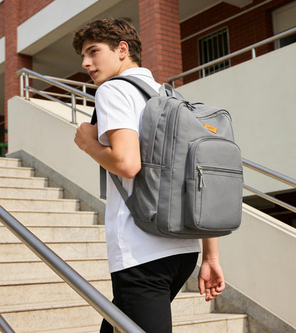 abshoo Classical Basic Womens Travel Backpack For College Men Water Resistant Bookbag (Grey)
